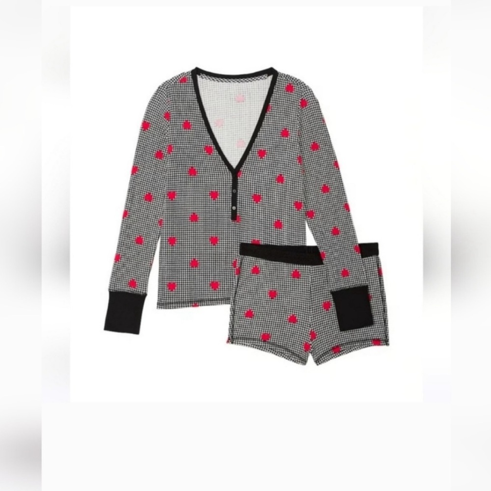 Chic Black and Red Pajama Set